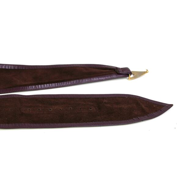 VTG 80 BURGUNDY GENUINE LEATHER 2 7/8"Wd CORSET WIDE DRESS WOMEN'S BELT Sz M (X8 - Picture 11 of 11